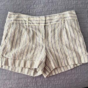 LOFT Beige Striped Women's Shorts